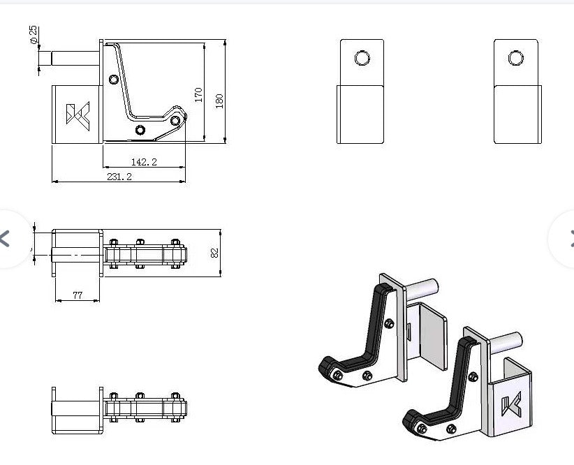 Repose barre de musculation - J cups par paire